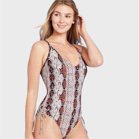 Kona Sol Other - Kona Sol One Piece Snake Skin Print Swimsuit Womens Size M